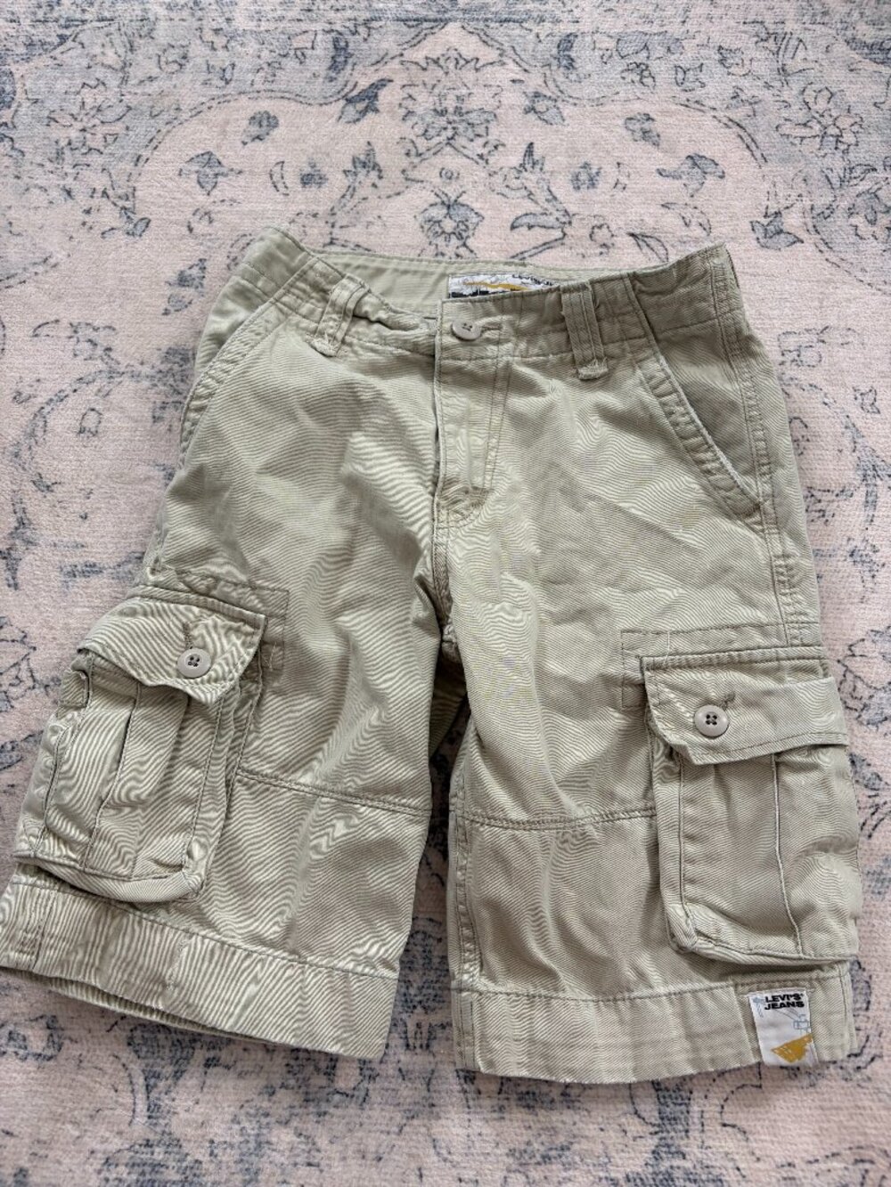 Levi's Jeans Boys Khaki Cargo Shorts Size 10 Regular Cotton